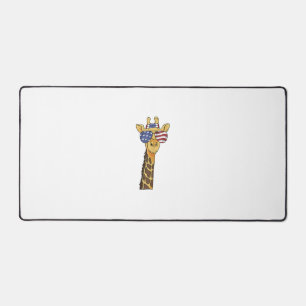 Grappig Juli 4th US Flag Patriottische Giraffe Bureaumat