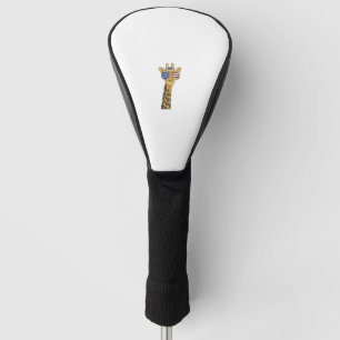 Grappig Juli 4th US Flag Patriottische Giraffe Golfheadcover