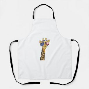 Grappig Juli 4th US Flag Patriottische Giraffe Schort