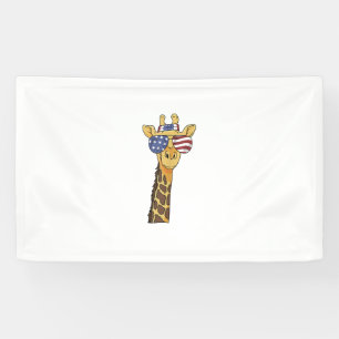 Grappig Juli 4th US Flag Patriottische Giraffe Spandoek