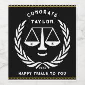 Grappig jurist Afstudeerder Wijn Etiket (Enkel label)