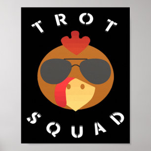 Grappig kalkoengezicht Trotting Squad Thanksgiving Poster
