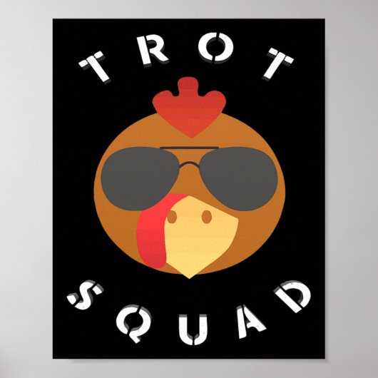Grappig kalkoengezicht Trotting Squad Thanksgiving Poster (Voorkant)