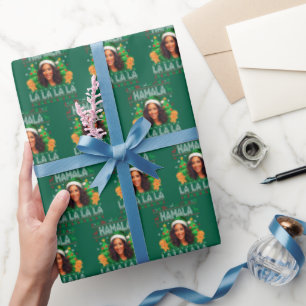 Grappig Kamala Harris 2024 Kerstgroen Cadeaupapier