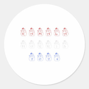 Grappig Kamala Harris 2024 Vrolijk kerstbeletterin Ronde Sticker