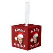 Grappig Kamala Harris Face Santa Hat Kerstmis Kubus Ornament (Voorkant hoekig)