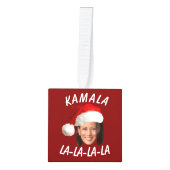 Grappig Kamala Harris Face Santa Hat Kerstmis Kubus Ornament (Voorkant)