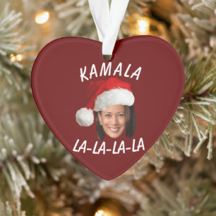 Grappig Kamala Harris Face Santa Hat Kerstmis Ornament