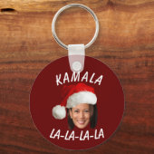 Grappig Kamala Harris Face Santa Hat Kerstmis Sleutelhanger (Achterkant)