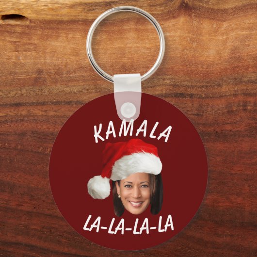 Grappig Kamala Harris Face Santa Hat Kerstmis Sleutelhanger (Voorkant)