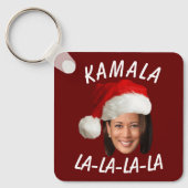 Grappig Kamala Harris Face Santa Hat Kerstmis Sleutelhanger (Voorkant)