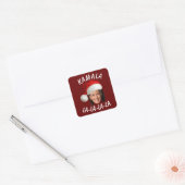 Grappig Kamala Harris Face Santa Hat Kerstmis Vierkante Sticker (Envelop)