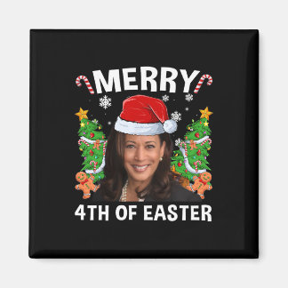 Grappig Kamala Harris Kerstman Hat Merry 4e Magneet