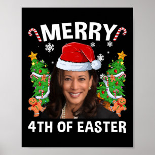 Grappig Kamala Harris Kerstman Hat Merry 4e Poster