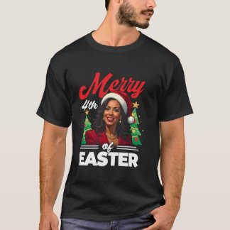 Grappig Kamala Harris Kerstman Hat Merry 4e T-shirt