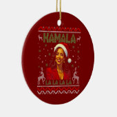 Grappig Kamala Harris Santa Hat 2024 Kerstmis Keramisch Ornament (Rechts)