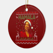 Grappig Kamala Harris Santa Hat 2024 Kerstmis Keramisch Ornament (Links)