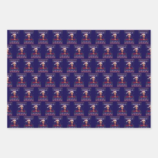 Grappig Kamala Santa Claus Kerst Lelijk Cadeau Inpakpapier Vel (Voorkant 2)