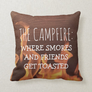 Grappig kampeer kampvuur gezegde Smores vrienden Kussen