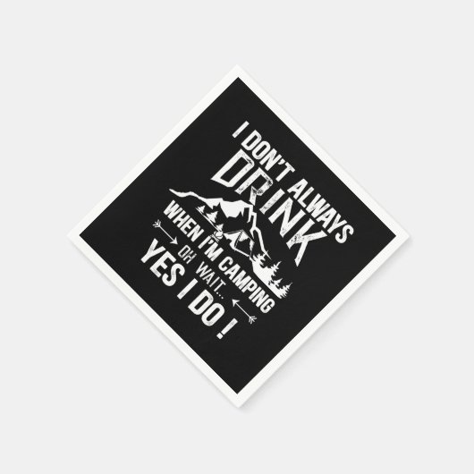 Grappig kamperen en drink gezegden servet (Hoek)