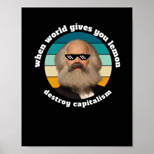 Grappig Kapitalisme Karl Marx Sticker Poster