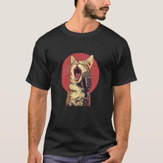 Grappig Karaoke Bar Kat Kostuum voor Jongens en Me T-shirt
