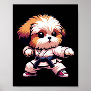 Grappig Karate Bolonka Dog Humor Martial Arts Fun  Poster