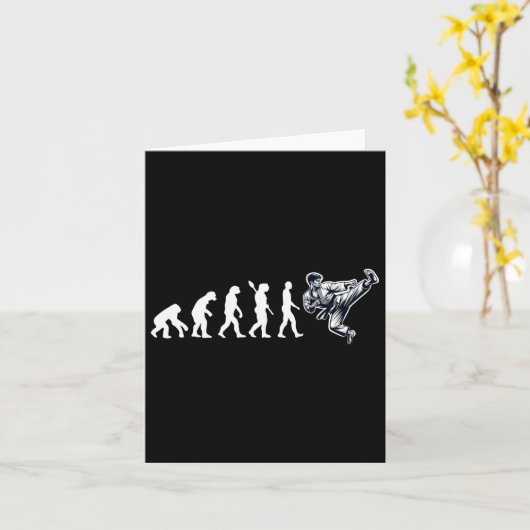 Grappig Karate Evolution Martial Arts Lover Karate Kaart (Gele Bloem)