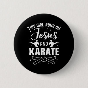 Grappig karate ontwerp voor meisjes vrouwen karate ronde button 5,7 cm