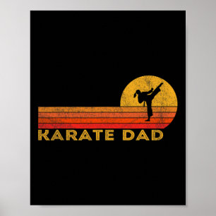 Grappig Karate Papa Martial Arts Retro Poster