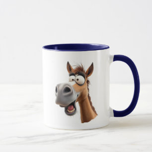 Grappig kartonpaard, helemaal gek. mok