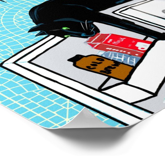 Grappig kat 8 leeft in Poster (Hoek)