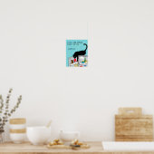 Grappig kat 8 leeft in Poster (Keuken)