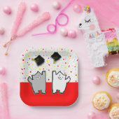 Grappig kat afstudeerfeest papieren bordje (Feest)