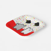 Grappig kat afstudeerfeest papieren bordje (Gebogen)