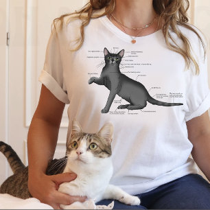 Grappig Kat Anatomie Diagram Humor Nerdy T-shirt