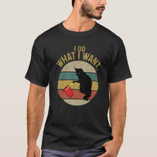Grappig kat dat ik doe wat ik zwarte kat wil t-shirt