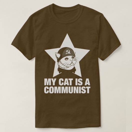 Grappig kat dat mijn kat is een communist t-shirt (Design voorkant)