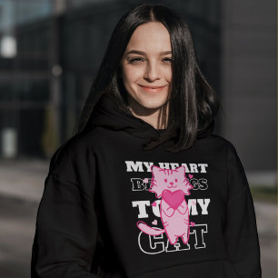 Grappig kat Gezegden Mijn hart behoort tot mijn ka Hoodie