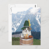 Grappig Kat/Kat Verjaardag Briefkaart (Voorkant / Achterkant)