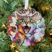 Grappig Kat Kerstverlichting Papier