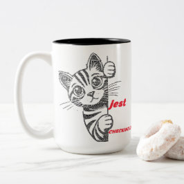 Grappig kat moeder cadeau | Grappige typografie on Tweekleurige Koffiemok