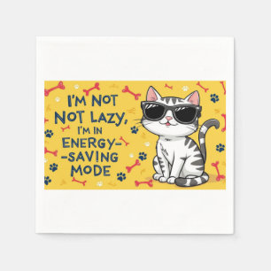 Grappig Kat Poster, Cartoon Kat met zonnebril Servet