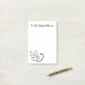 Grappig kat recht om lijst te doen post-it® notes (Op bureau)