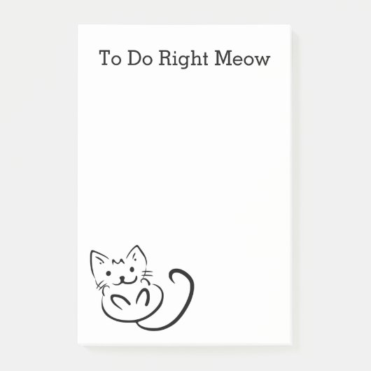 Grappig kat recht om lijst te doen post-it® notes (Voorkant)
