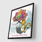 Grappig kat Social Media Square Wall klok (Hoek)