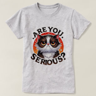 Grappig kat T-shirt - Sassy ben je serieus