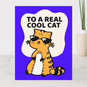 GRAPPIG KAT VERJAARDAG COOL KAT WENSKAART KAART