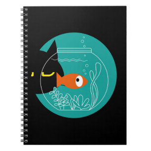 Grappig Kat & Vis Notitieboek – Kuro Catto + Kin-c