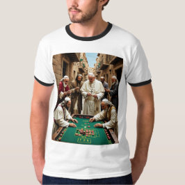 Grappig Katholiek Paus Gambling Street Game T-shir T-shirt
